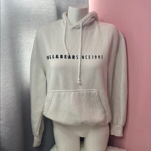 Pull&Bear Mens White Hoodie